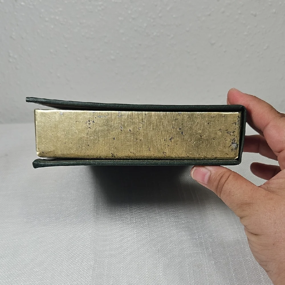 Vintage Reader's Digest Green and Gold Faux Book Velveteen Secret Storage Box